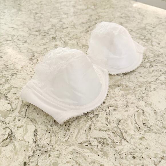 Vintage Push-up Bra Size 36B White Satin Lace Underwire Platex USA Made - Picture 6 of 10